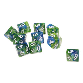 10 Unids Dados Poliédricos D10 Dado Caras Doble Color 10 Unids Dados Poliédricos D10 Dado Caras Doble Color