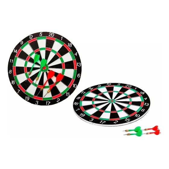 Tablero Juego Dardos Diana Punteria Doble Cara Madera 