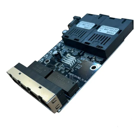 Placa 10/100 Switch Fibra Óptica Converso Ethernet 4-rj45