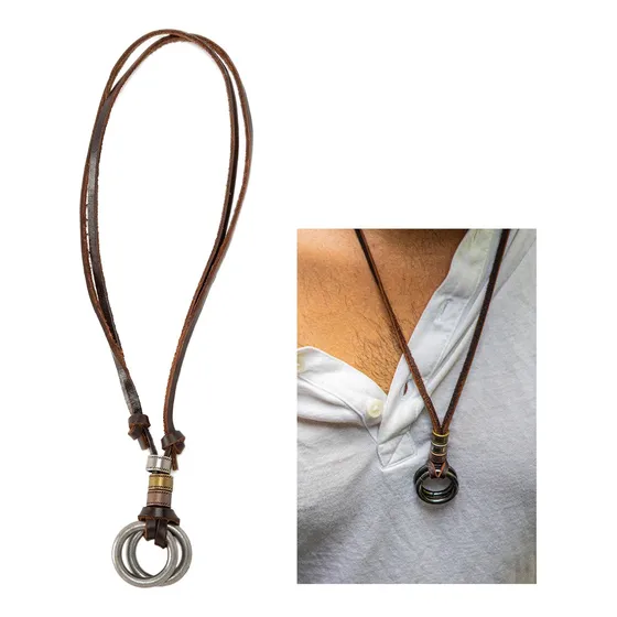 Collar Ajustable De Doble Aro Color Bronce