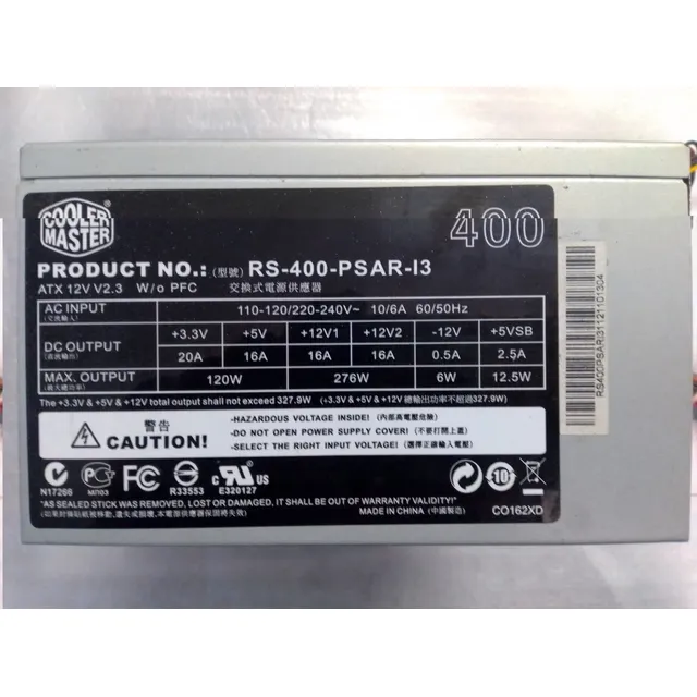 Fuente De Poder Real Atx 400w Rs-400psar-i3 Cooler Master