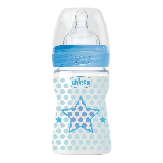 Chicco Biberon Well-being Flujo Lento 0m+ 150ml/5oz Color Azul