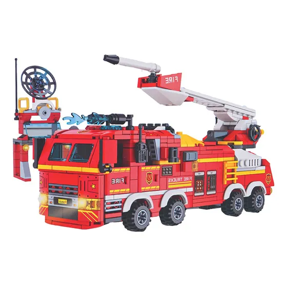 Bloques De Construcción Vehículo Pesado De Bomberos 2 En 1