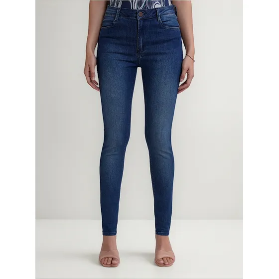 Calça Jeans Dudalina Cigarrete Demi Curve Ve23 Azul Feminino