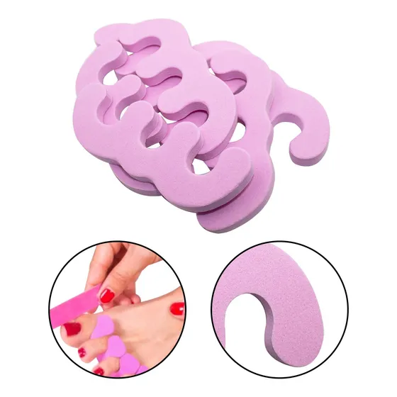 Kit Separador De Dedos Pé Pedicure Unha Eva Rosa 12 Unidades