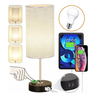 Lámpara De Noche Touch De Mesa Con Bulbo Led Y Usb Lámpara De Noche Touch De Mesa Con Bulbo Led Y Usb