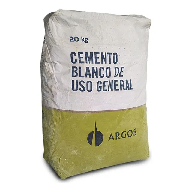 Cemento Blanco Argo. Importado, Empaque 20 Kg.