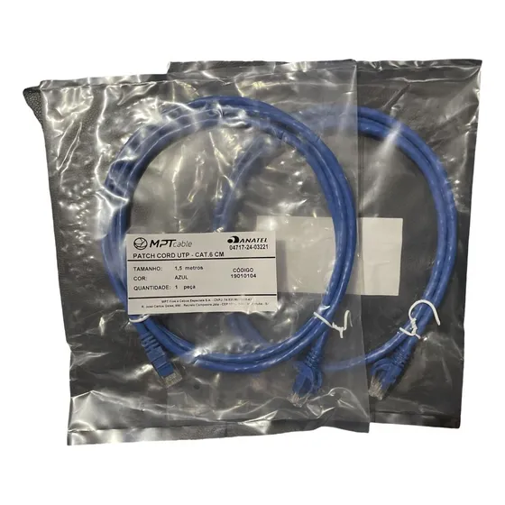 Cabo De Rede Cat6 Mpt 1,5m Azul