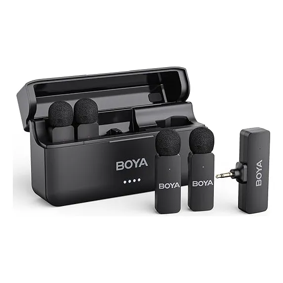 Micrófono Lavalier Inalámbrico Profesional Boya By-v4 Negro