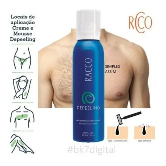 Creme Depilatório Racco 150ml - Mousse Spray  