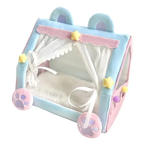 Luwecf Cama Tipo Tienda De Campaña Para Muñecas – Hecha De Felpa Y Poliéster, De 17 X 10,5 X 14 Cm, Decorativa Y Portátil, Ideal Para Peluches Y Juego Imaginativo
