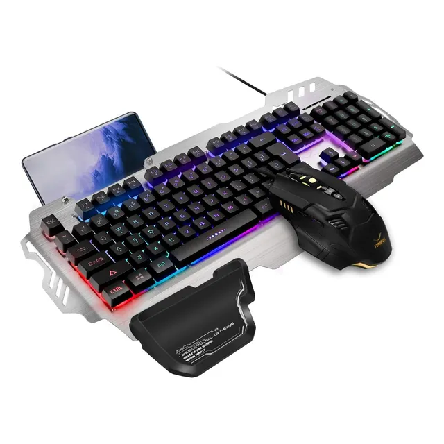 Teclado Y Mouse De Juegos De Fenifox, Panel De Metal De De