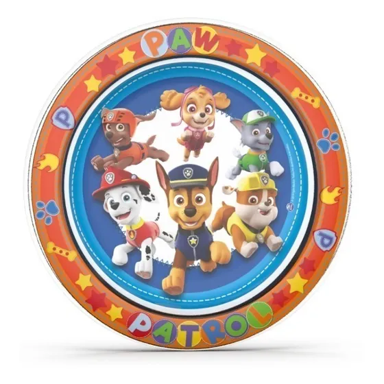 Plato Playo Plástico Infantil Personajes Favoritos Personaje Paw Patrol Rojo