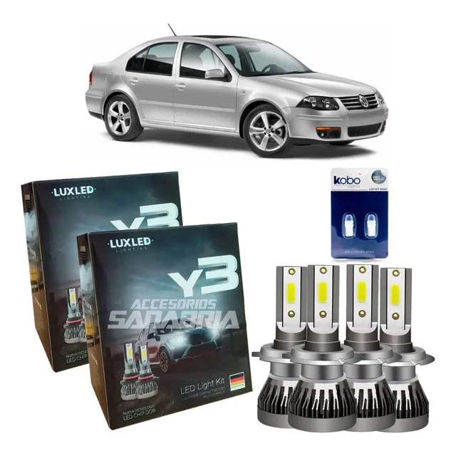 2 Kit X 4 Luces Cree Led H7 Alta Y Baja + Posicion Vw Bora 