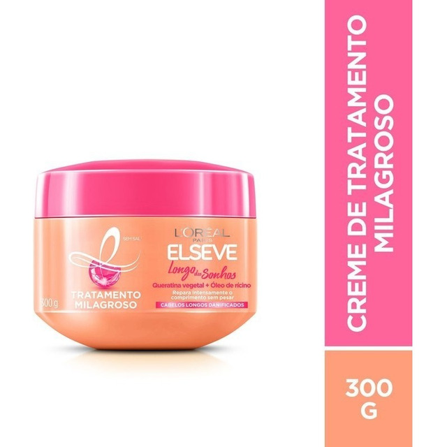 Creme De Tratamento Milagroso Longo Dos Sonhos 300g Elseve Creme De Tratamento Milagroso Longo Dos Sonhos 300g Elseve