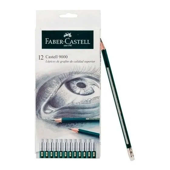 Lapiz Faber Castell 9000 Grafito X12 Und