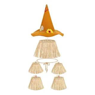 Set De 7 Disfraces De Espantapájaros Incluye Kit De Paja De Rafia Para Espantapájaros Sombrero De Espantapájaros Para Halloween Accesorio Para Fiesta Set De 7 Disfraces De Espantapájaros Incluye Kit De Paja De Rafia Para Espantapájaros Sombrero De Espantapájaros Para Halloween Accesorio Para Fiesta