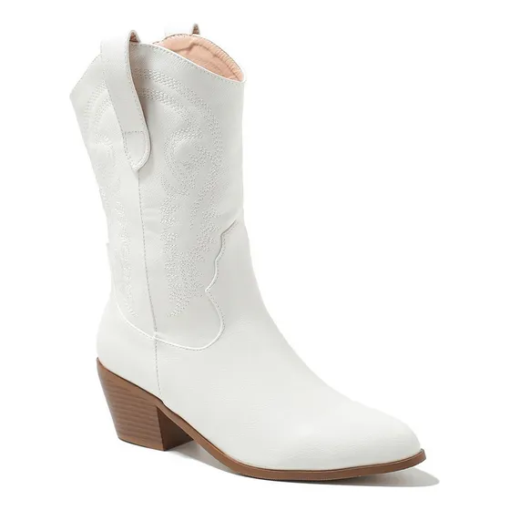 Botas De Vaquero Occidentales Rosas Vintage Para Mujer