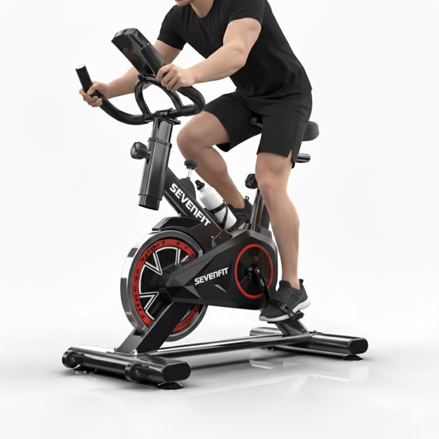 Bicicleta Ergométrica Fitness Para Cardio E Musculação Com Base Cor Preto E Vermelho Marca...