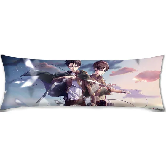 Cojin Almohada Attck On Titan Levi Mikasa Espadas 45x110cm Diseño De La Tela Lisa