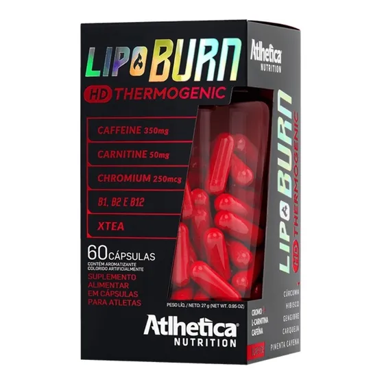 Lipo Burn Hd 60 Caps - Cafeina Carnitina Cromo - Termogênico