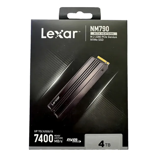 Disco Sólido Lexar 4tb Nm790 Ssd + Heatsink Up To 7400 Mb/s Color Negro