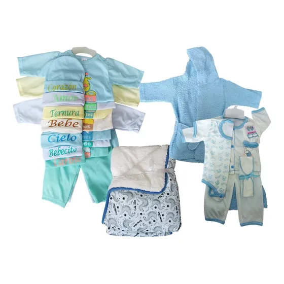 Combo Semanario 21 Pz +cobertor+primera Muda ( Bata De Baño)