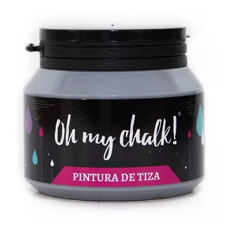 Pintura Oh My Chalk! 210cc Acrilica Para Tela Vidrio Madera Color Grey