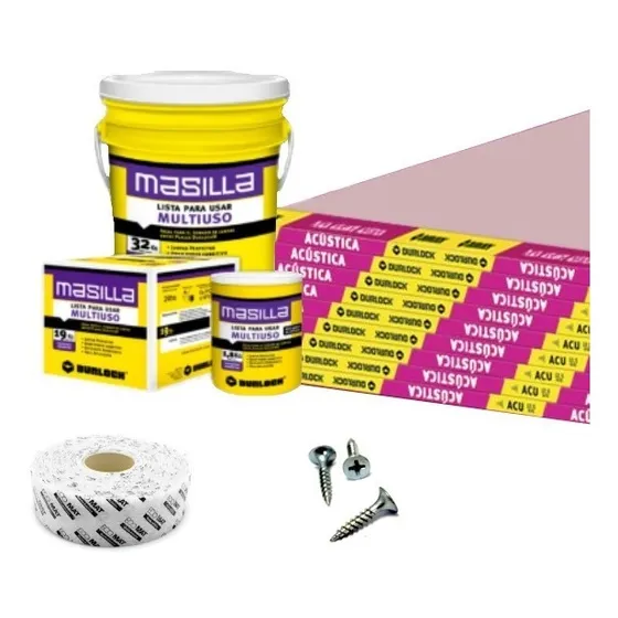 Placa Durlock Materiales X M2 Tabique Doble Sistema Acustico Blanco