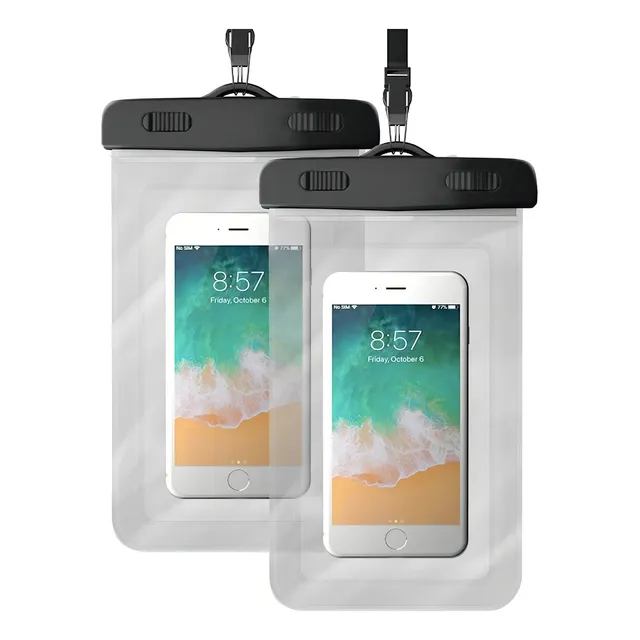 Set De 2 Fundas Bolsas Impermeables Celular P Playa Alberca Color Transparente