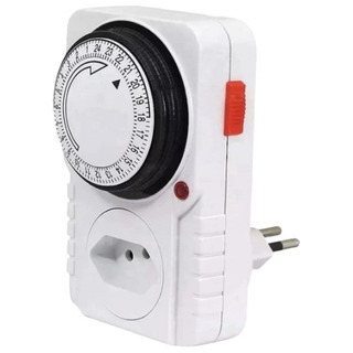 Timer Temporizador Analógico Tomada Bivolt 10a 2200w 60hz Timer Temporizador Analógico Tomada Bivolt 10a 2200w 60hz