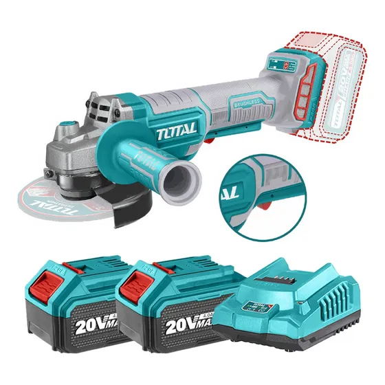 Pulidora 20v Inalambrica 4-1/2 + 2 Baterias 4amp Total 2024 Color Turquesa
