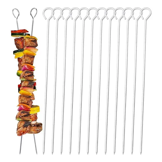 Set X12 Pinchos Acero Palitos Pinches Brochette Parrilla