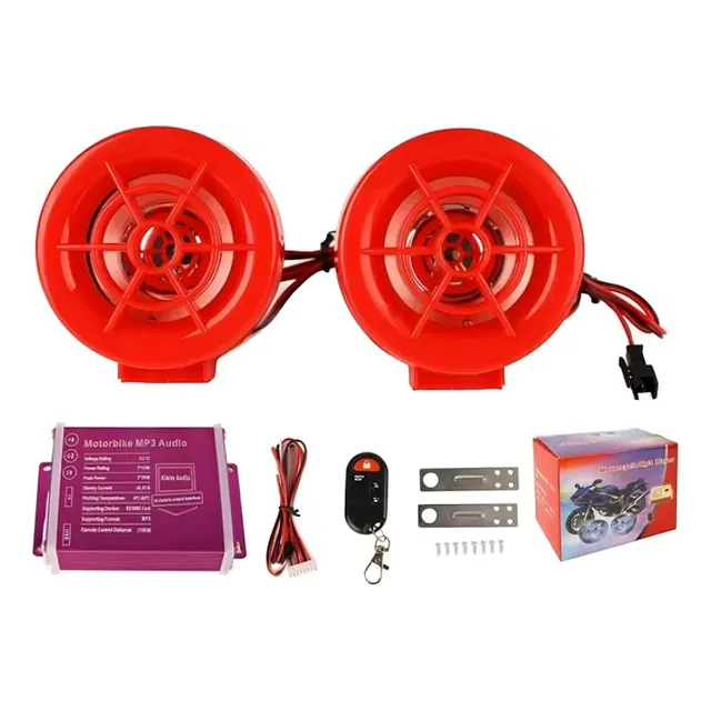 Sistema De Sonido Con Alarma Para Motos Con Bluetooth