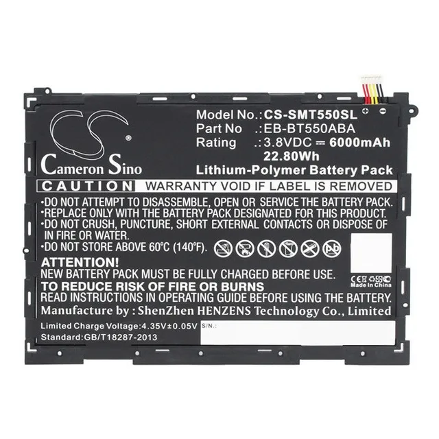 Acumulador P/ Tablet Samsung Tab A 9.7 Part No Eb-bt550aba