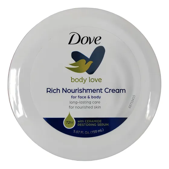 Crema Nutritiva Rica Dove Corporal Manos Y Facial 72h 150ml