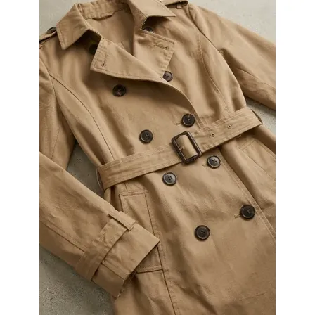 Trench Coat Feminino Bege Casaco Sobretudo Com Cinto Luxo Bege G