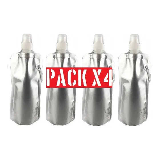 Botella Hidratación Pack X4 Waterflex Maraton Recital Vcresp