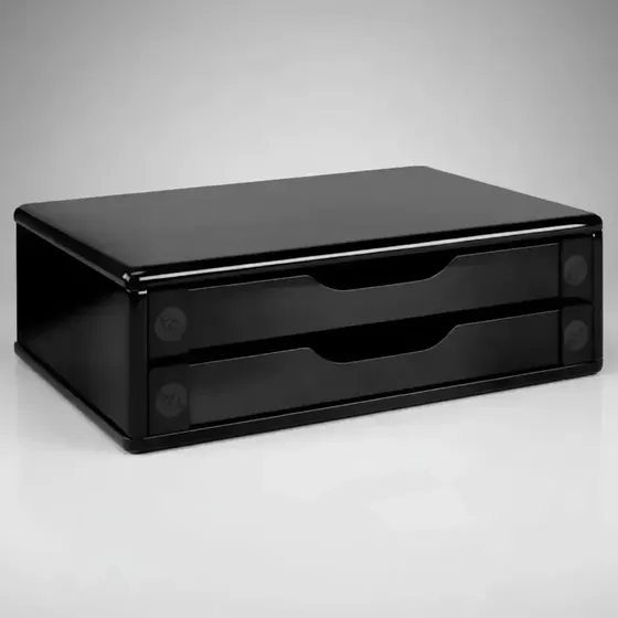 Suporte Monitor Mdf Black Piano 2 Gavetas Black 3346 Souza