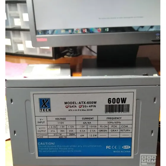 Fuente Poder X-tech Atx 600w Usada