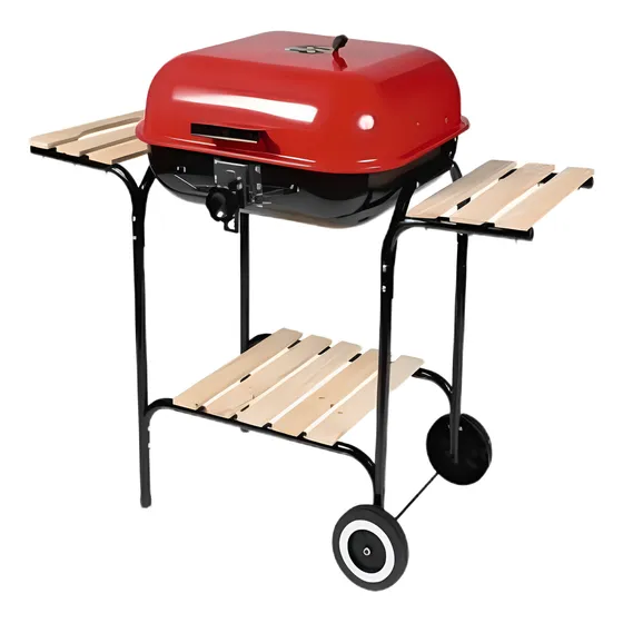 Parrilla De Carbón Cuadrada Roja Basic Living