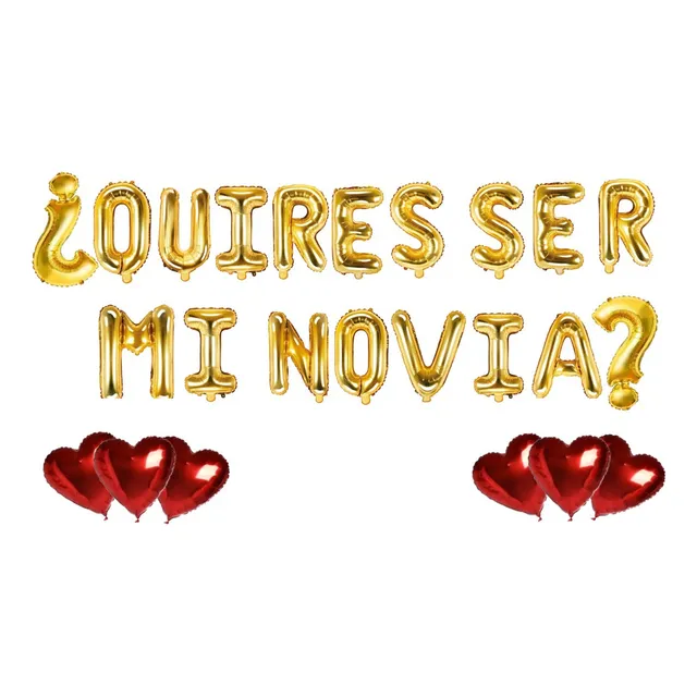 Globos ¿quieres Ser Mi Novia? + Corazones 