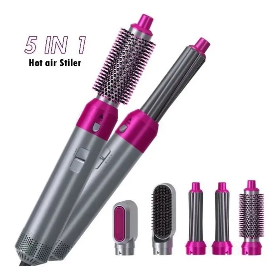 Secador De Pelo Profesional Con Cepillo Alisador Eléctrico 5 Color Blanco 110V