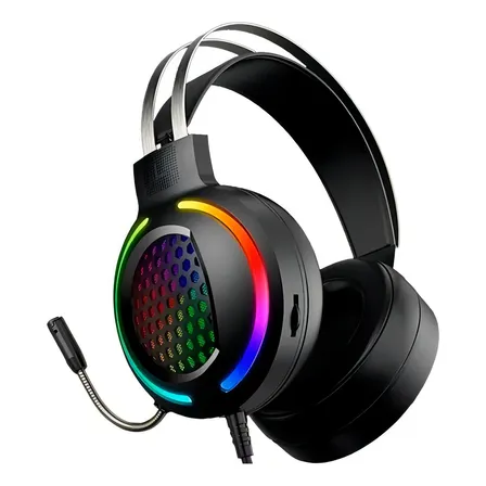 Audifonos Gamer Pc Aoas As-60 Con Adaptador Para Ps4 Xbox Color Negro