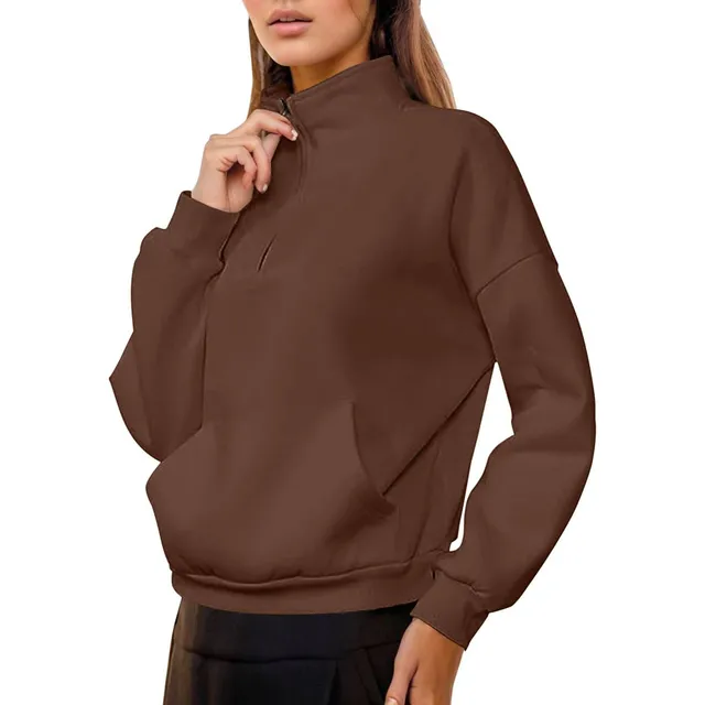 Sudadera Gran Tamaño Para Mujer Cuello Redondo Abertura 2023