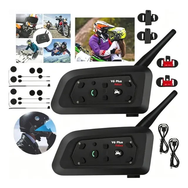 Comunicador V6 Plus Bluetooth 5.2 - 2 Unid. 1500m 25h Bateri