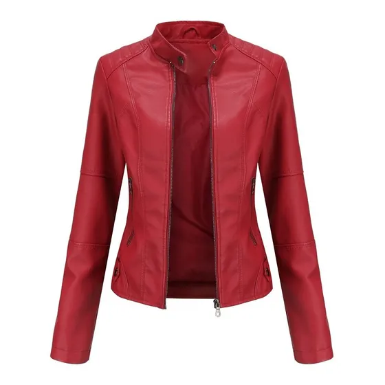 Chamarras Mujer Chaqueta Cortavientos De Piel Para Mujer