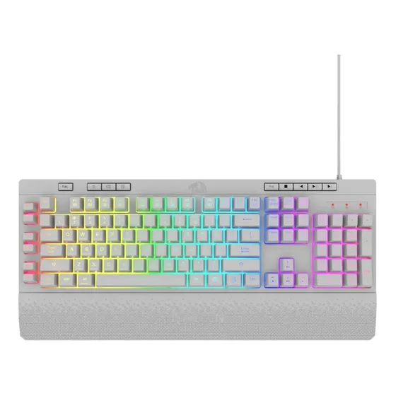 Teclado Semi Mecánico Gamer Redragon Shiva White K512w-rgb Color del teclado Blanco | Cuotas sin interés