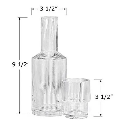 Jarra Redonda Cristal Transparente Para Servir Agua Vaso