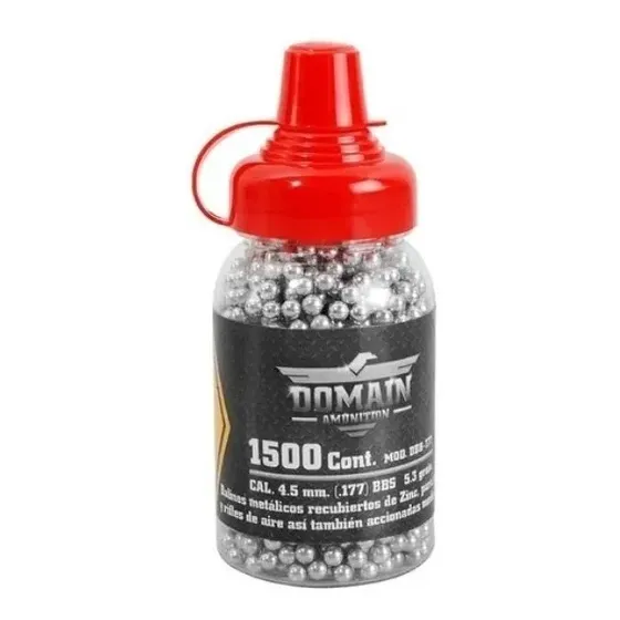 Balines Municion De Acero Domain Dbb-177 Cal 4.5mm 1500 Pz